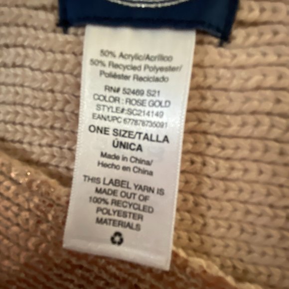 NWT~Scoop Metallic Rose Gold Reversible Neck Scarf & Hat - Picture 9 of 10